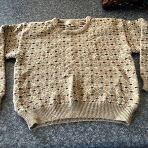 Vintage Field's Choice Petite Crewneck Sweater - P/M size Tan with designs